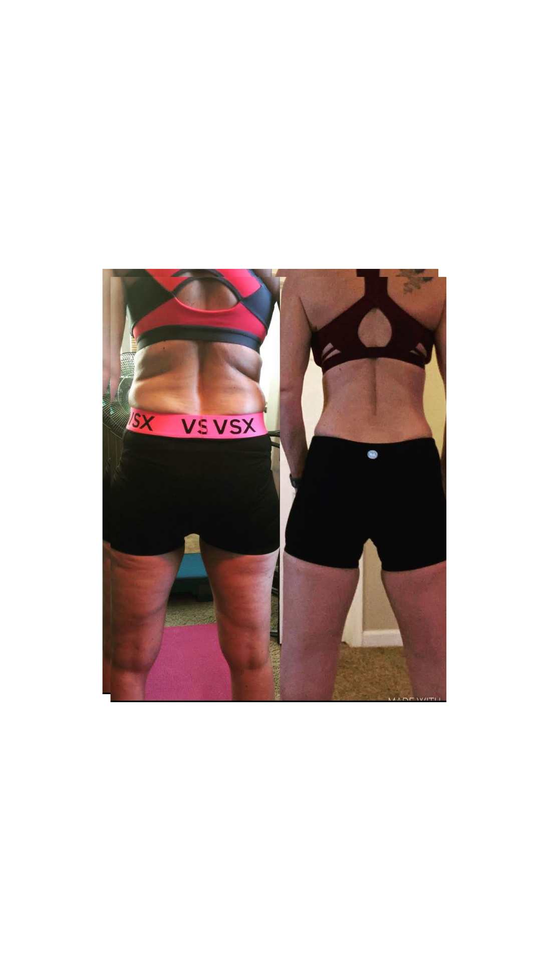 Body Composition picture woman before and after with more muscle